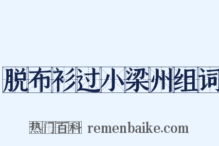 脱布衫过小梁州组词是什么意思的图片
